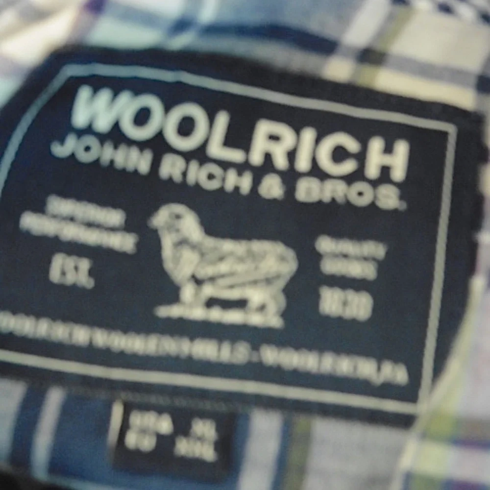 WOOLRICH  Work shirt BLUE PLAID cotton MADRAS long sleeve XL shacket